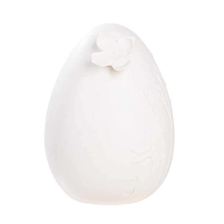 Gilde - Dekoobjekt Ei Blumenmotiv Porzellan Large