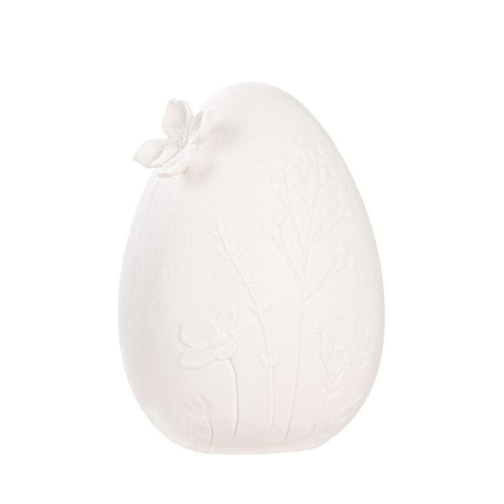 Gilde - Dekoobjekt Ei Blumenmotiv Porzellan Large