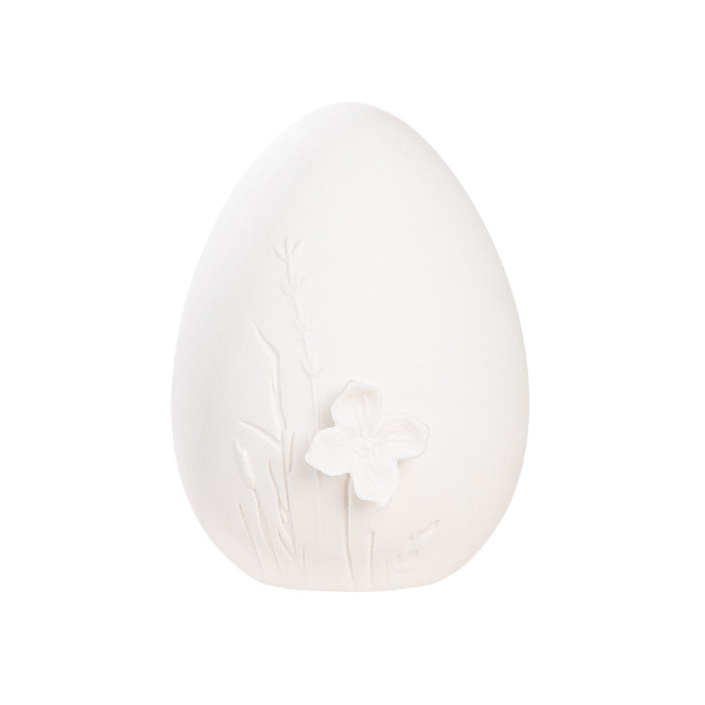 Gilde - Dekoobjekt Ei Blumenmotiv Porzellan Small