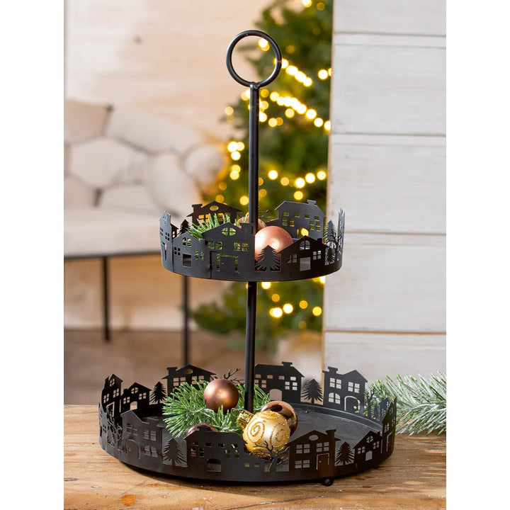 Gilde - Etagere Hausmotiv schwarz