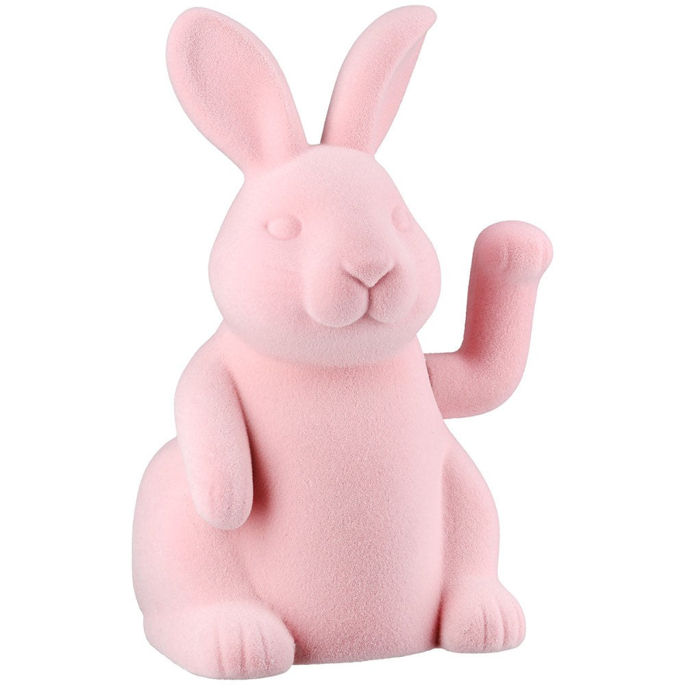 Gilde - Figur Hase Winkehase Kunstharz rosa