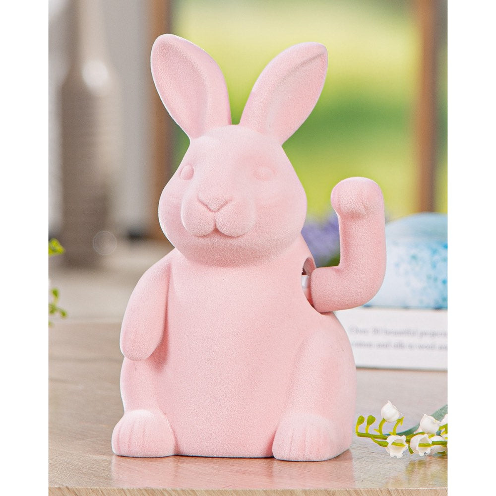 Gilde - Figur Hase Winkehase Kunstharz rosa