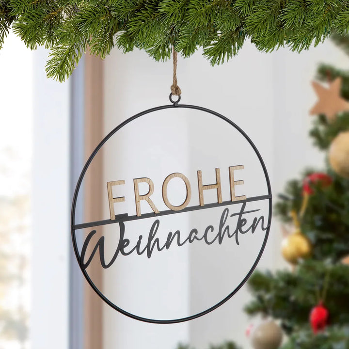 Gilde - Hängekranz "Frohe Weihnachten" schwarz