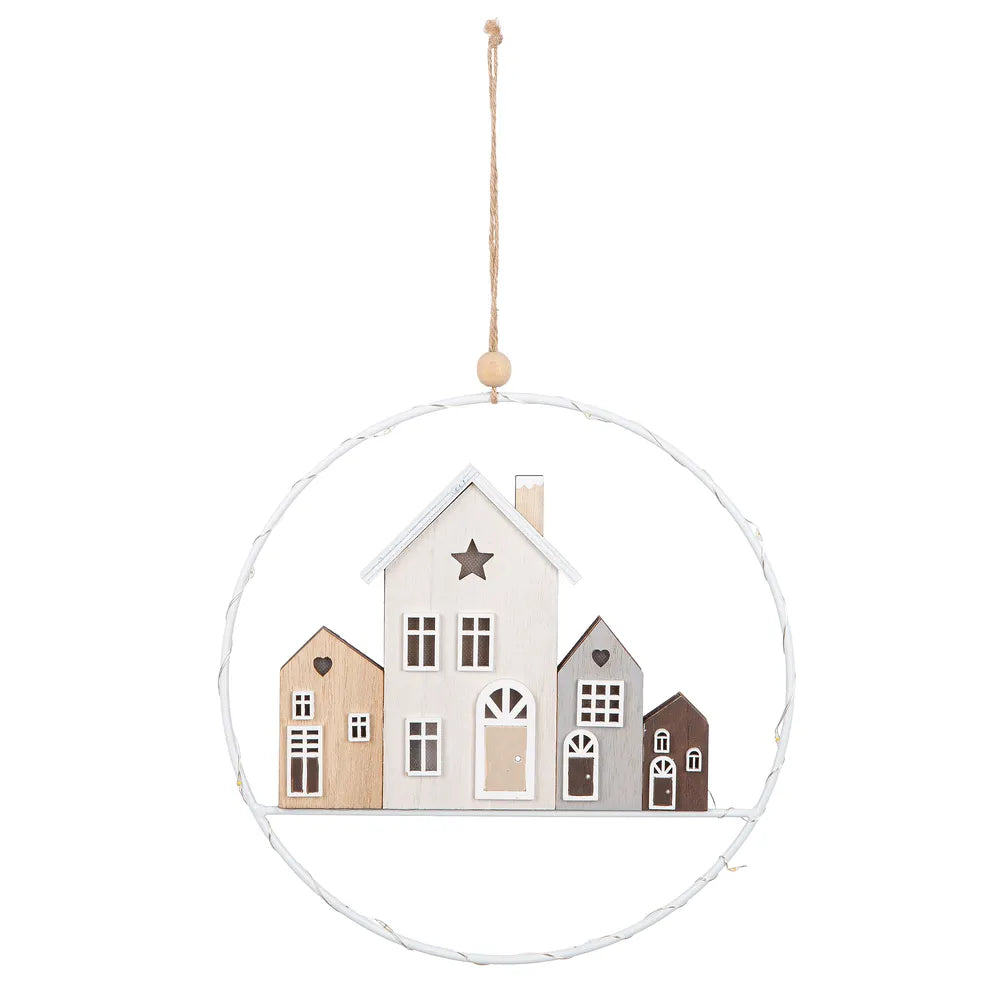 Gilde - Hängekranz (LED) Häuserreihe