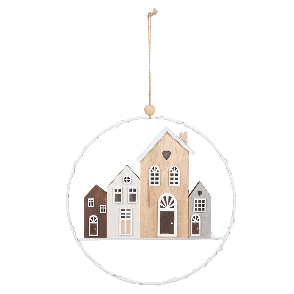 Gilde - Hängekranz (LED) Häuserreihe