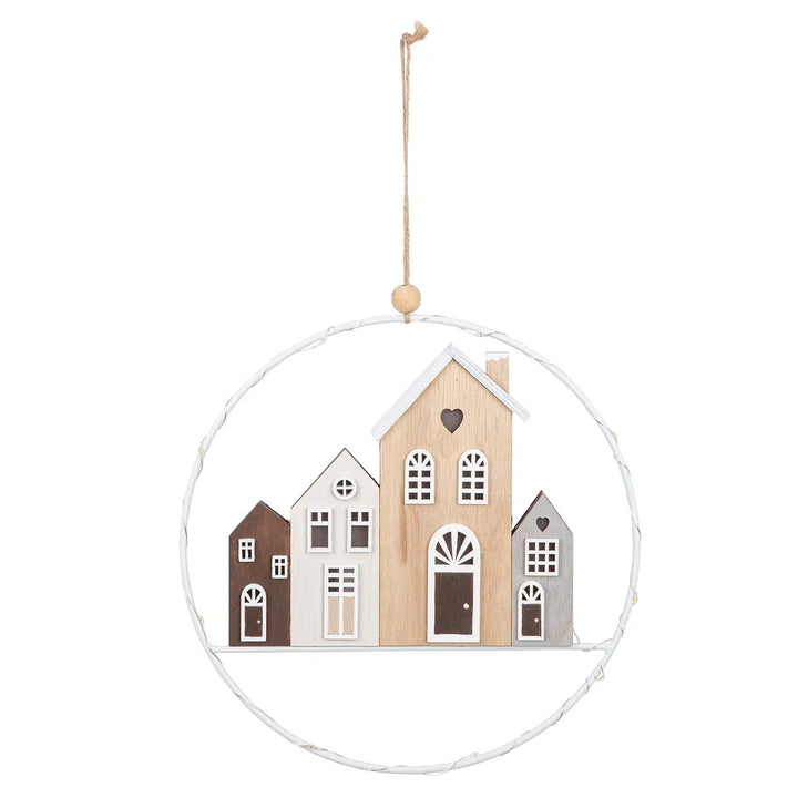 Gilde - Hängekranz (LED) Häuserreihe