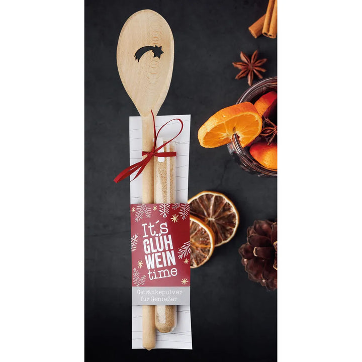 Gilde - Kochlöffel "Glühwein" Spruch rot weiß