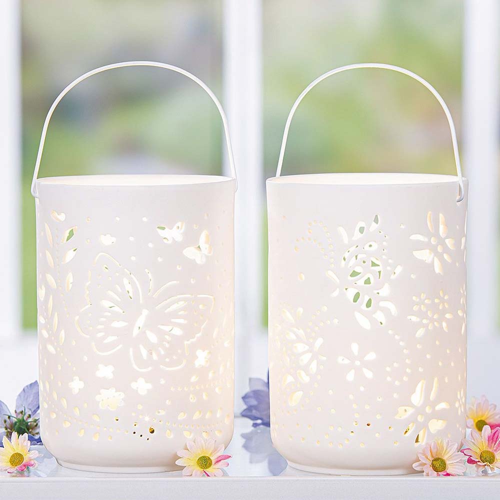 Gilde LED-Windlicht – Romantische Deko mit Schmetterlingen – Alsaba