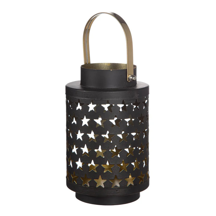 Gilde - Laterne "Estelar" Sternmuster schwarz