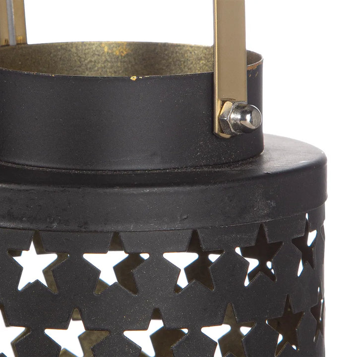 Gilde - Laterne "Estelar" Sternmuster schwarz