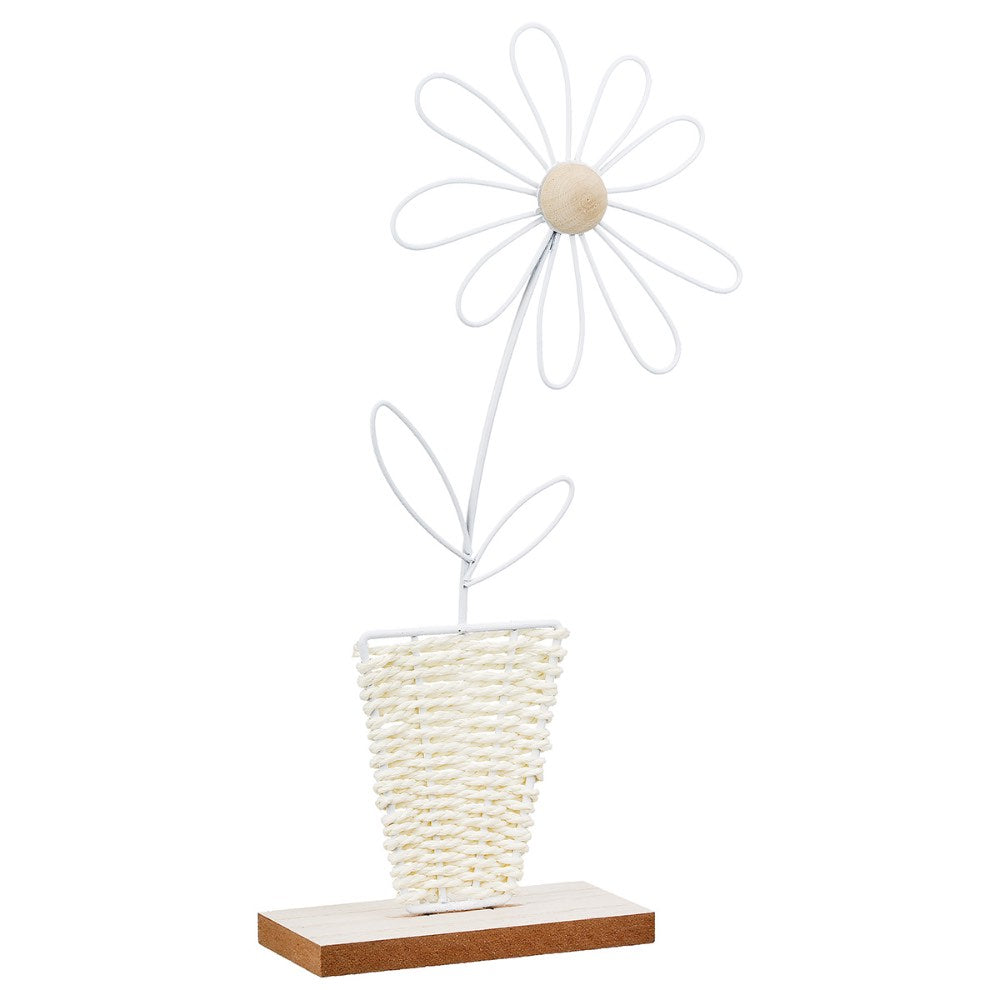 Gilde - Standrelief Blume Panela Metall weiß