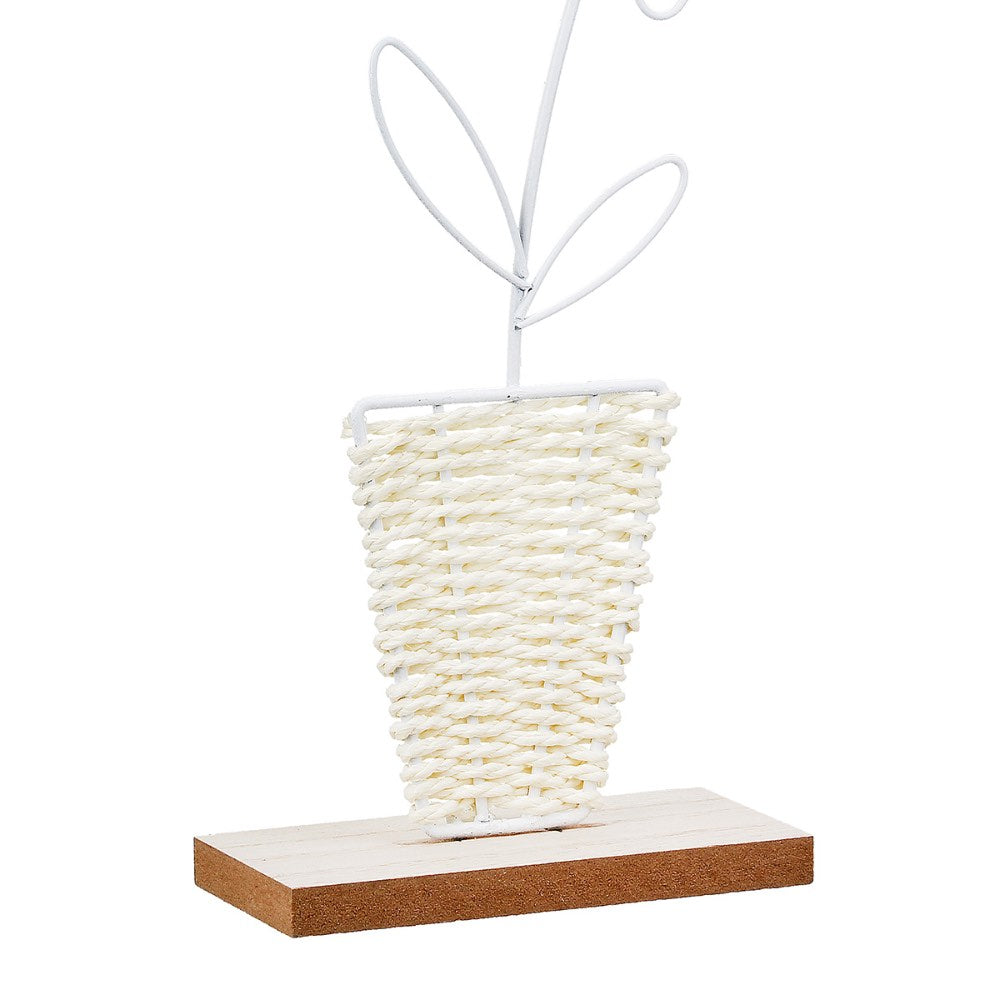 Gilde - Standrelief Blume Panela Metall weiß