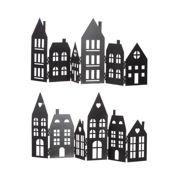 Gilde - Standrelief Häuser schwarz