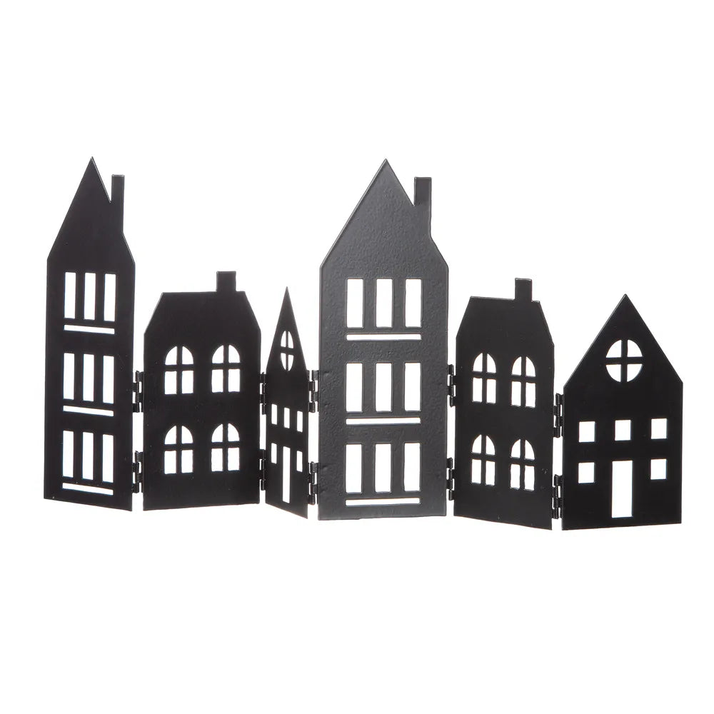 Gilde - Standrelief Häuser schwarz