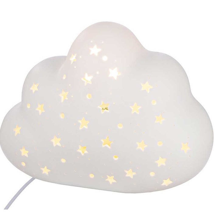 Gilde - Lampe Porzellan Wolke Sternenmuster