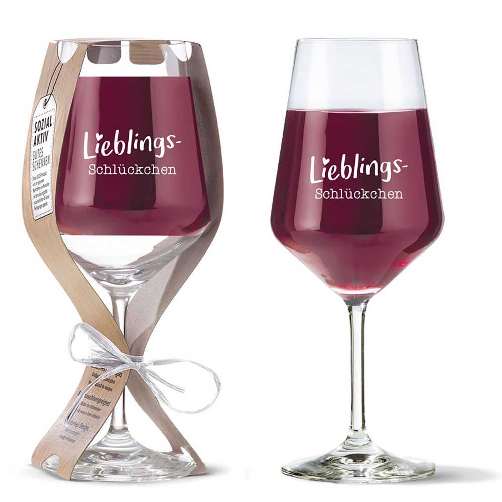 Gilde Weinglas „Lieblings-Schlückchen“ – Geschenkidee – Alsaba