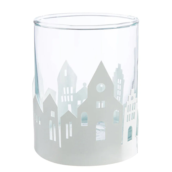 Gilde - Windlicht "Stadtlichter" Hausmotiv - dekorative Leuchte für Zuhause