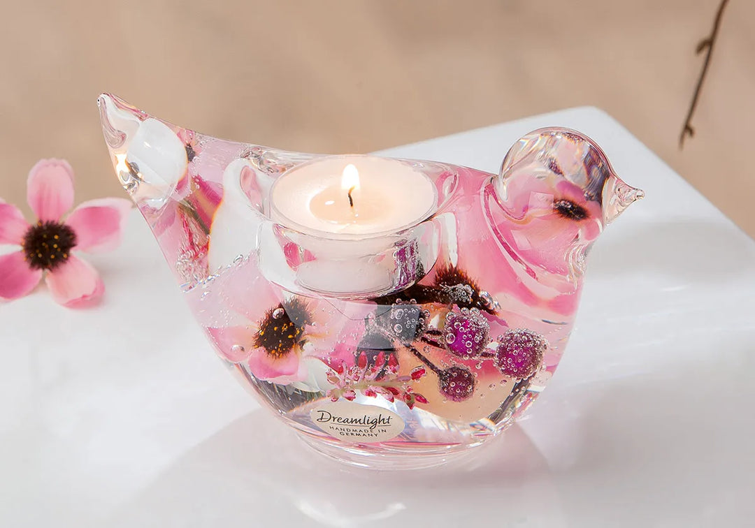Gildehandwerk Teelichthalter Dreamlight Glas Vogel