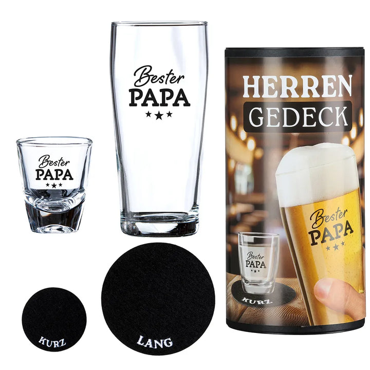 Gildehandwerk Trinkglas Herrengedeck Set Bester Papa
