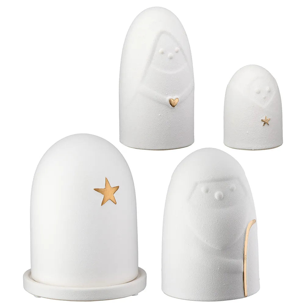 Gildehandwerk Weihnachtsdeko Keramik Krippenset Holy