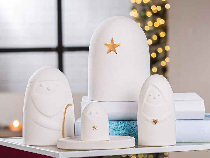 Gildehandwerk Weihnachtsdeko Keramik Krippenset Holy