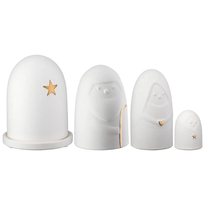 Gildehandwerk Weihnachtsdeko Keramik Krippenset Holy