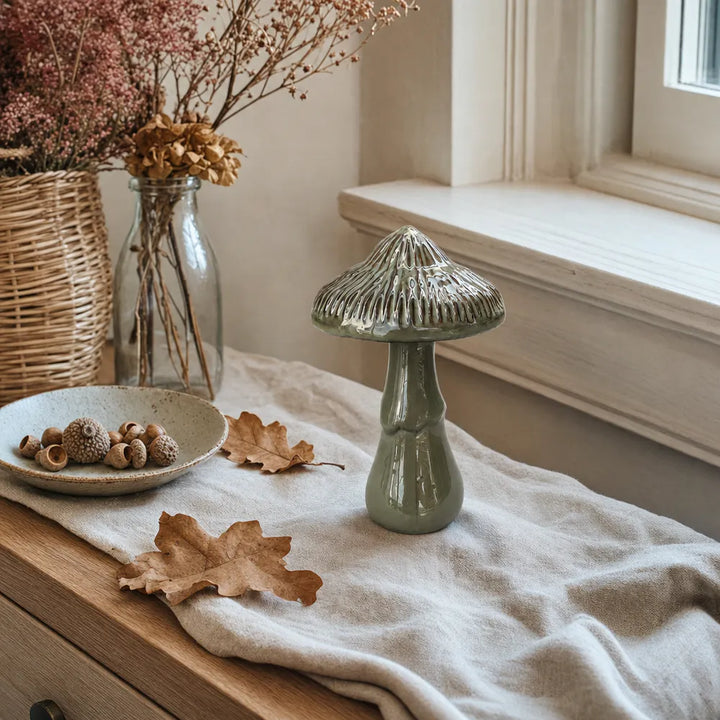 Alsaba Home - Glänzender Keramik-Dekopilz S