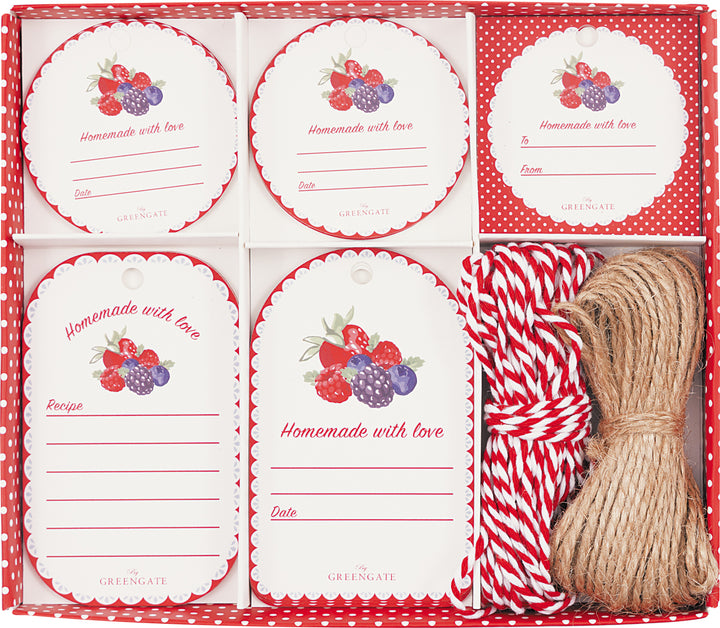 GreenGate - Berry Geschenkanhänger-Box white 25 Stück sortiert