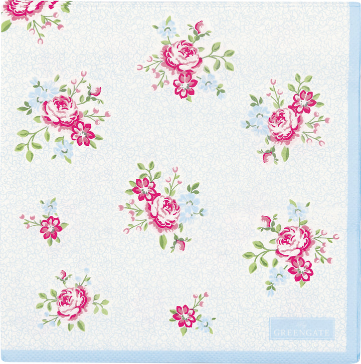 GreenGate - Nikolina Papierserviette pale blue large 20 Stück