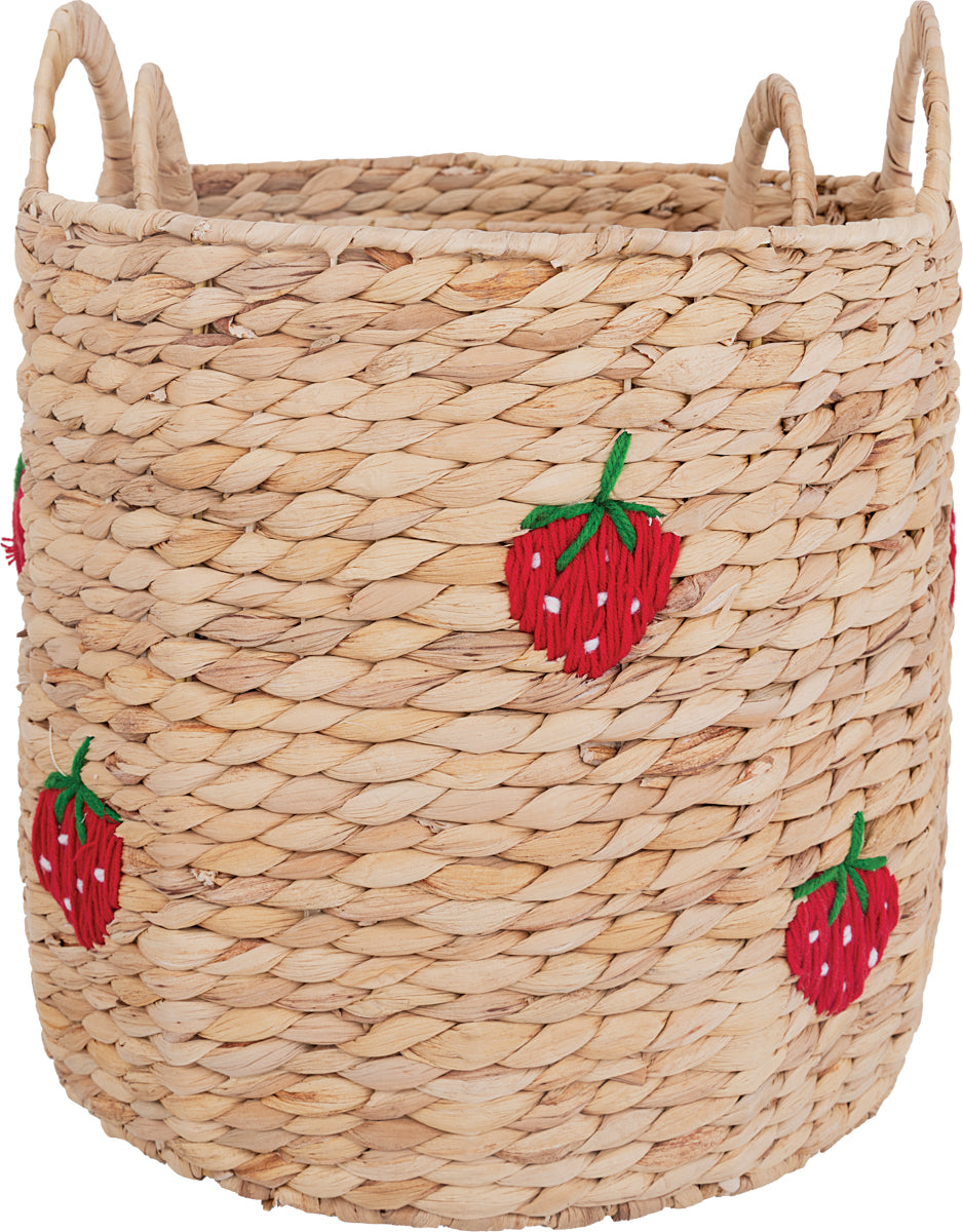 erdbeeren aufbewahrung GreenGate Korbset Nature mit Erdbeer‑Stickerei – 2‑teilig – Alsaba