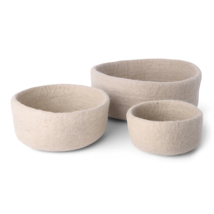 Gry & Sif – Filz-Schalenset Beige – 3er Set
