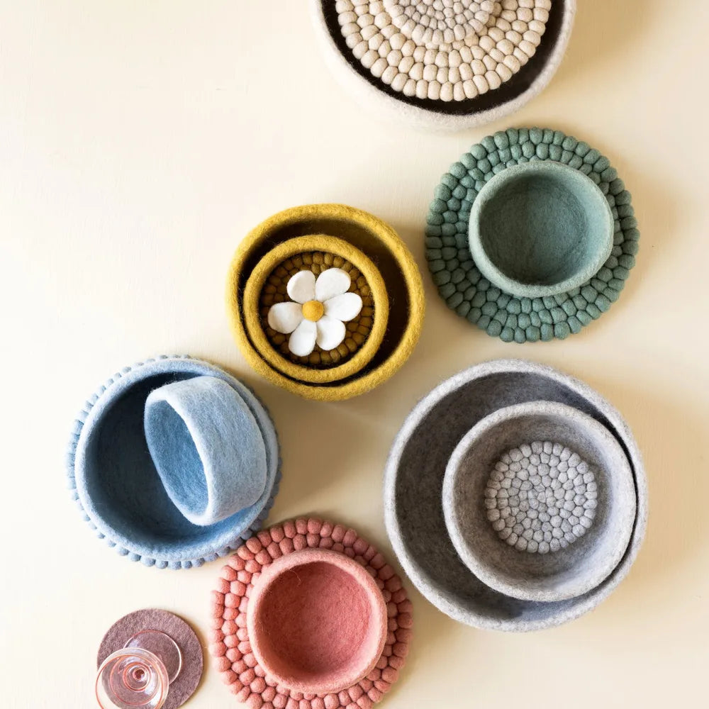 Gry & Sif – Filz-Schalenset Beige – 3er Set