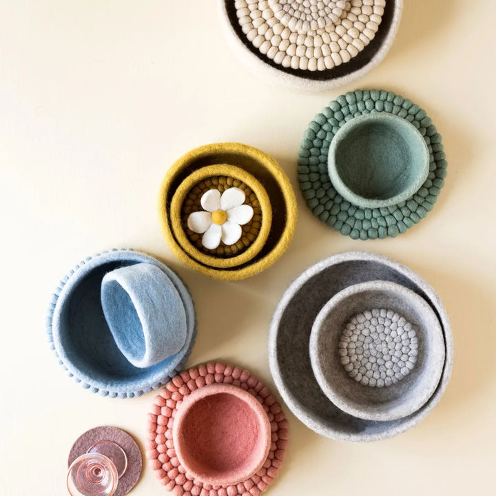 Gry & Sif – Filz-Schalenset Beige – 3er Set