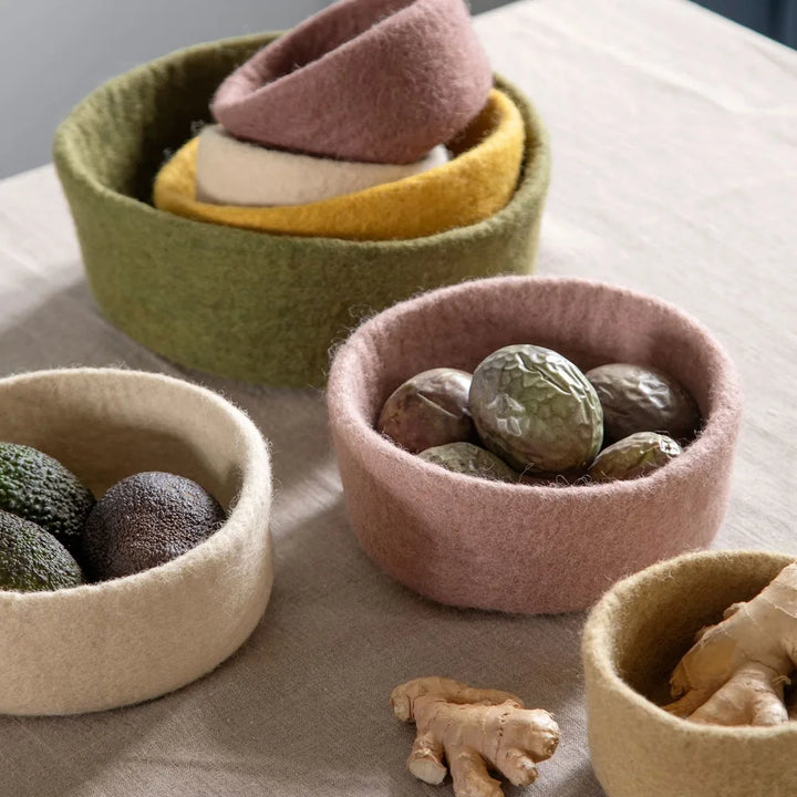 Gry & Sif – Filz-Schalenset Beige – 3er Set