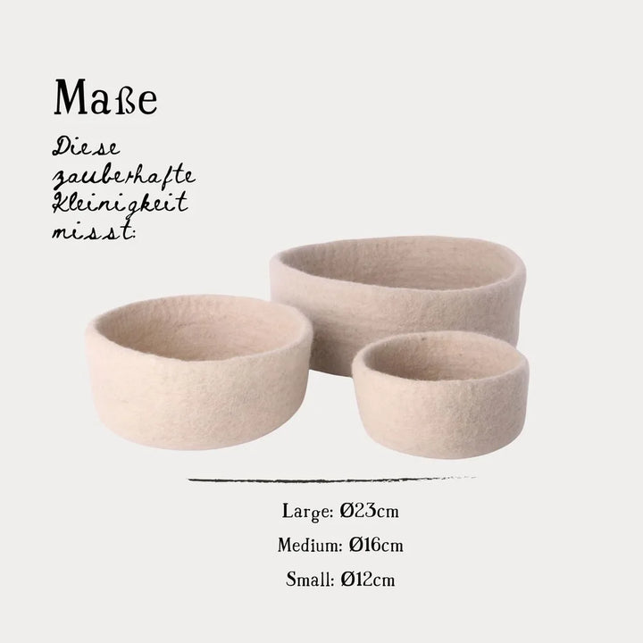 Gry & Sif – Filz-Schalenset Beige – 3er Set