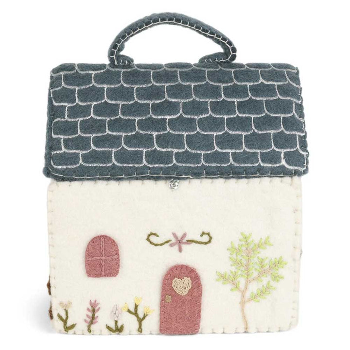 Gry &amp; Sif - Haus Filz mit blauem Dach &amp; Griff