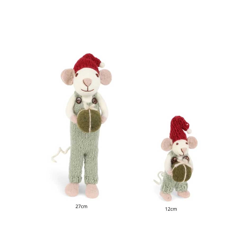 Gry & Sif - Maus Junge mit Geschenk aus Filz