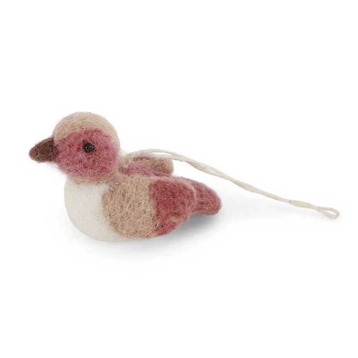 Gry &amp; Sif - Mini-Spatz Filz dusty rot/weiß