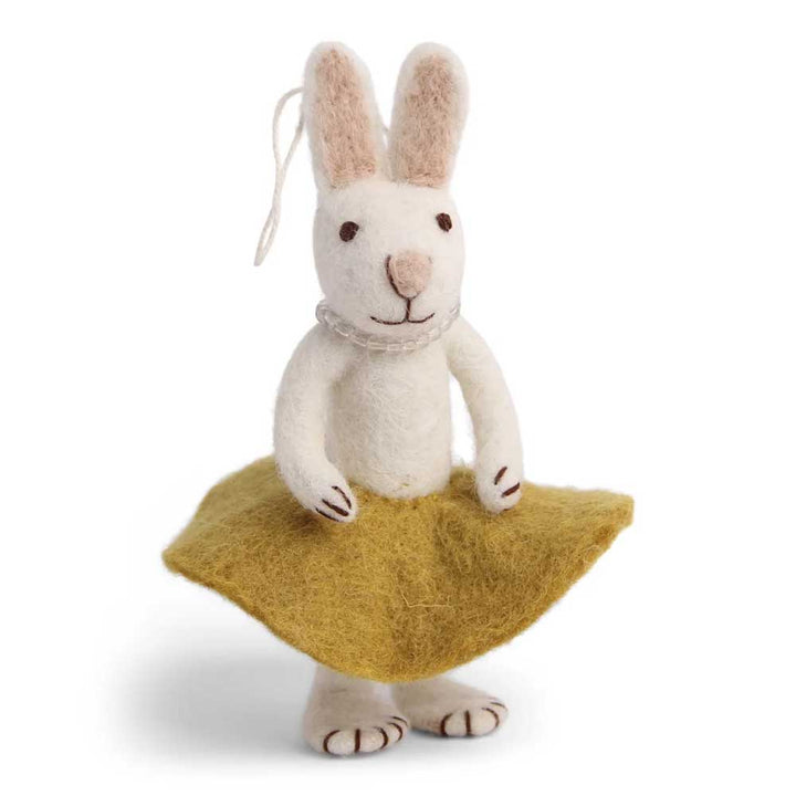 Gry &amp; Sif - Weißer Hase Filz mit ockernem Rock