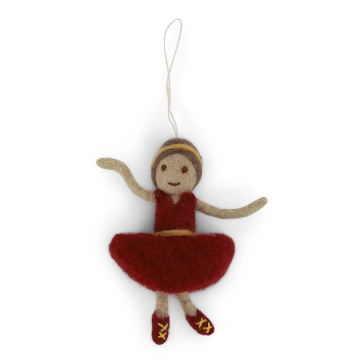Gry &amp; Sif - Ballerina Anhänger Filz Rotes Kleid