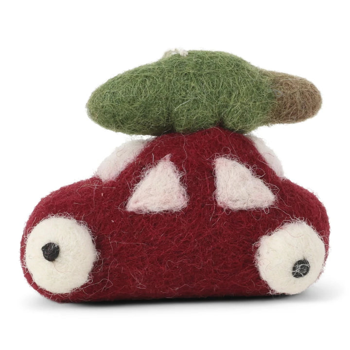 Gry &amp; Sif - Anhänger Rotes Auto Filz mit Baum