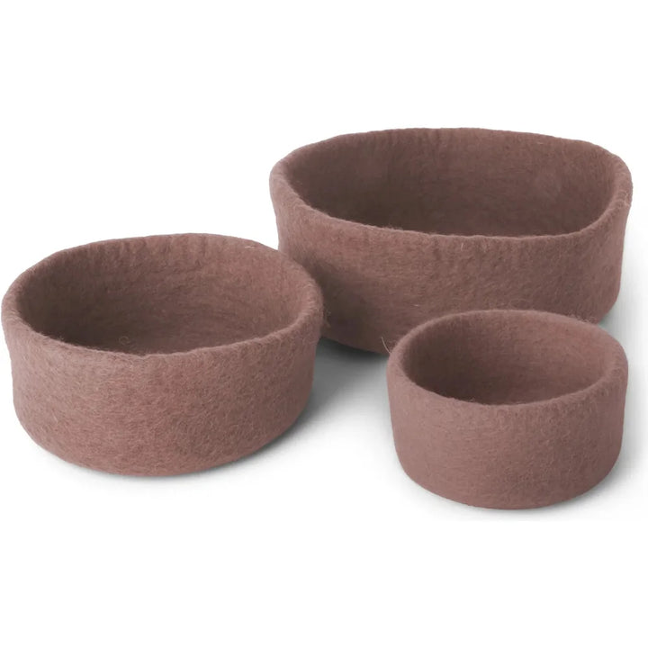 Gry & Sif - Schale Filz Lavendel – 3er-Set
