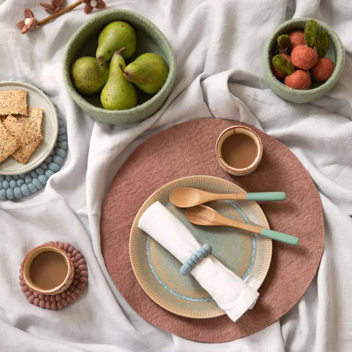 Gry & Sif - Schale Filz Staubig Hellgrün – 3er-Set