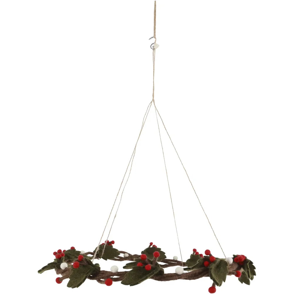 Gry & Sif - Stechpalmenkranz Filz – hängend