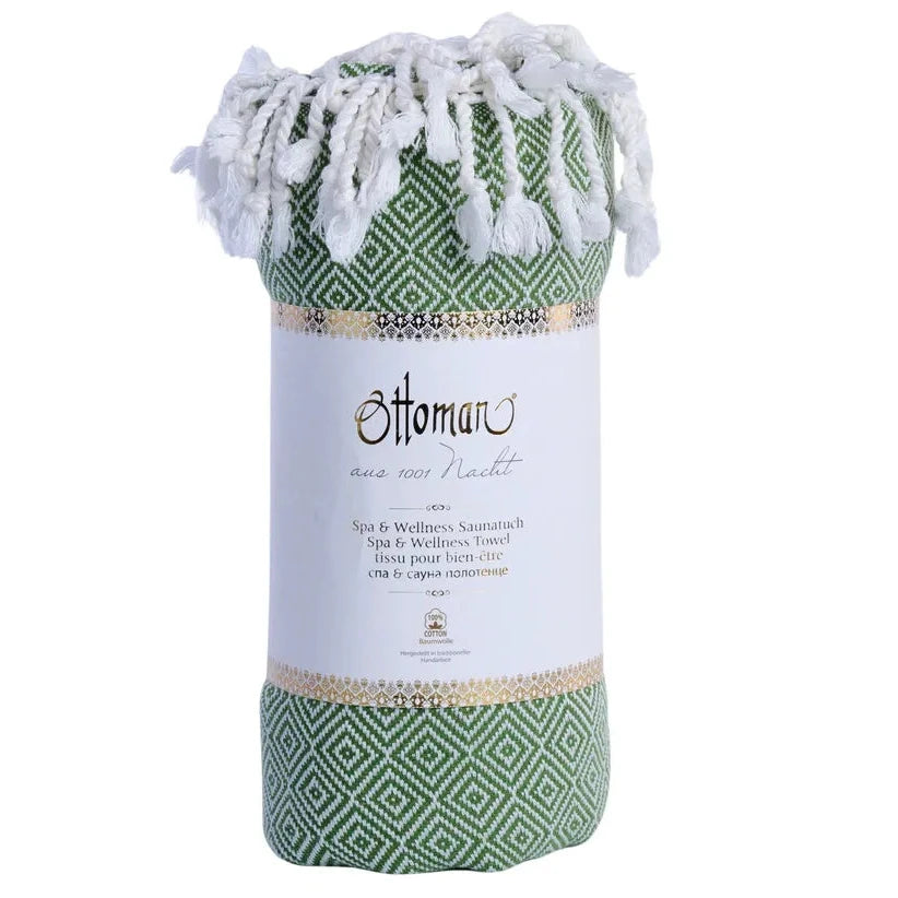 Ottoman - Hamamtuch Raute Olive Grün