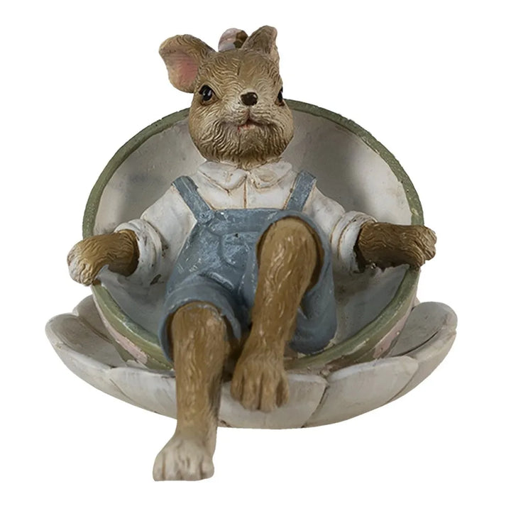 Clayre &amp; Eef - Hase in Teetasse Braun Grün