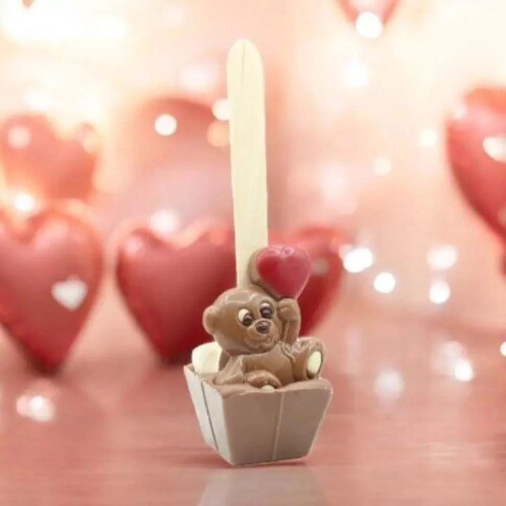 Heiße-Schokolade-Löffel „Bär & Herz“ – Vollmilchschokolade, 55 g