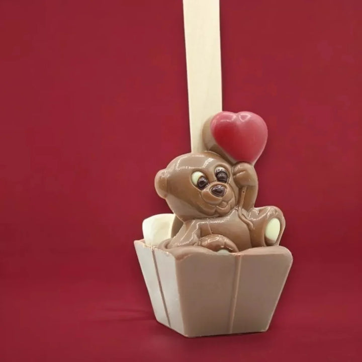 Heiße-Schokolade-Löffel „Bär & Herz“ – Vollmilchschokolade, 55 g