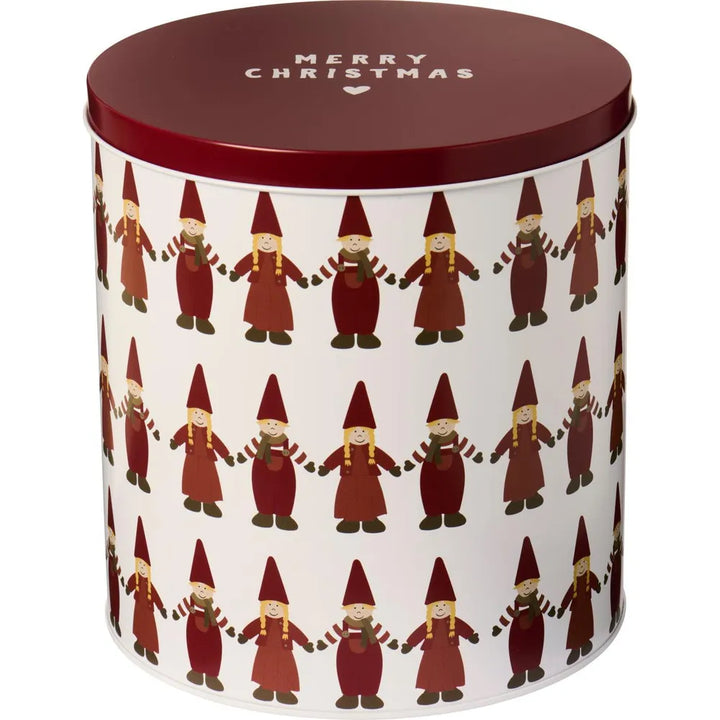 Ib Laursen - Gebäckdose mit Wichtelpärchen Hand in Hand hoch rund