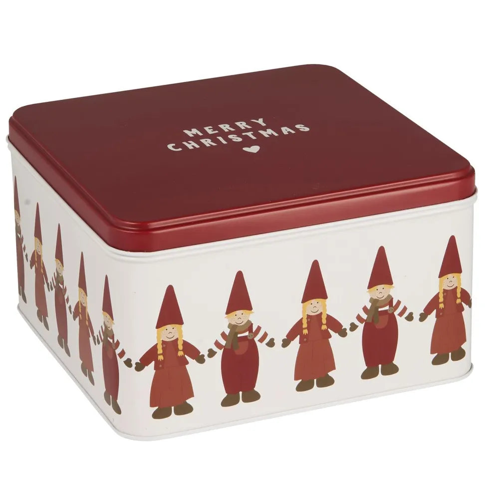 Ib Laursen - Gebäckdose mit Wichtelpärchen Hand in Hand viereckig